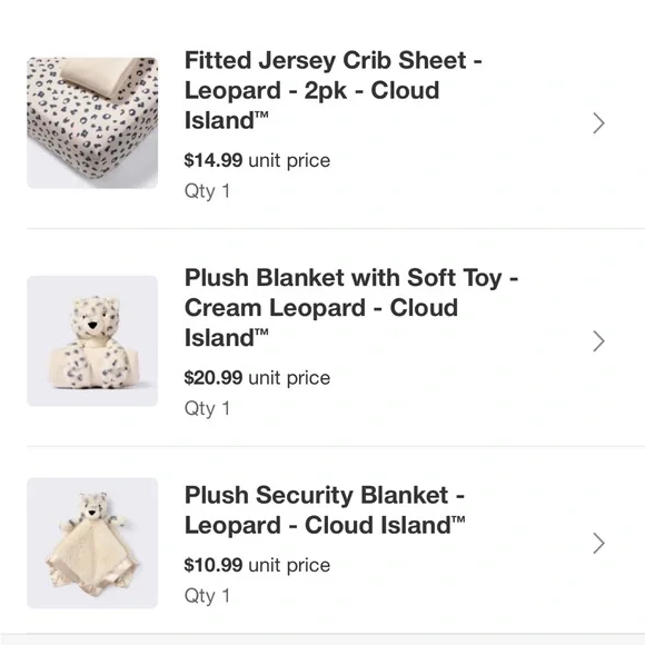 Cloud Island Leopard Print Crib and Security Blanket Set - Picture 4 of 4